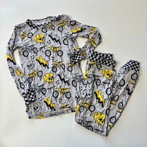 Youth Small Kids Shadow Rider 2 Piece Bamboo Pajamas Dirt Bike Moto